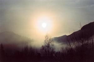 Sunrise through the mist