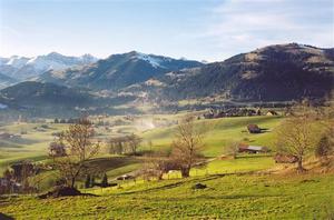 automn landscape of Gstaad? vallee and mountains