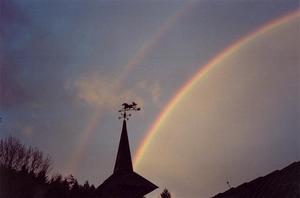 Double rainbow over Zimmermann Klinik roof
