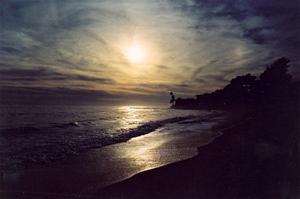 Sunset on Santa Barbara beach