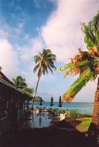 Hotel terrasse after rain, Santa Lucia