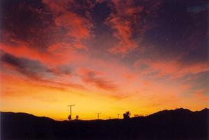 Orange and red sunset on Ojai Valley