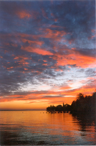 Sunset over Buchillon Lake